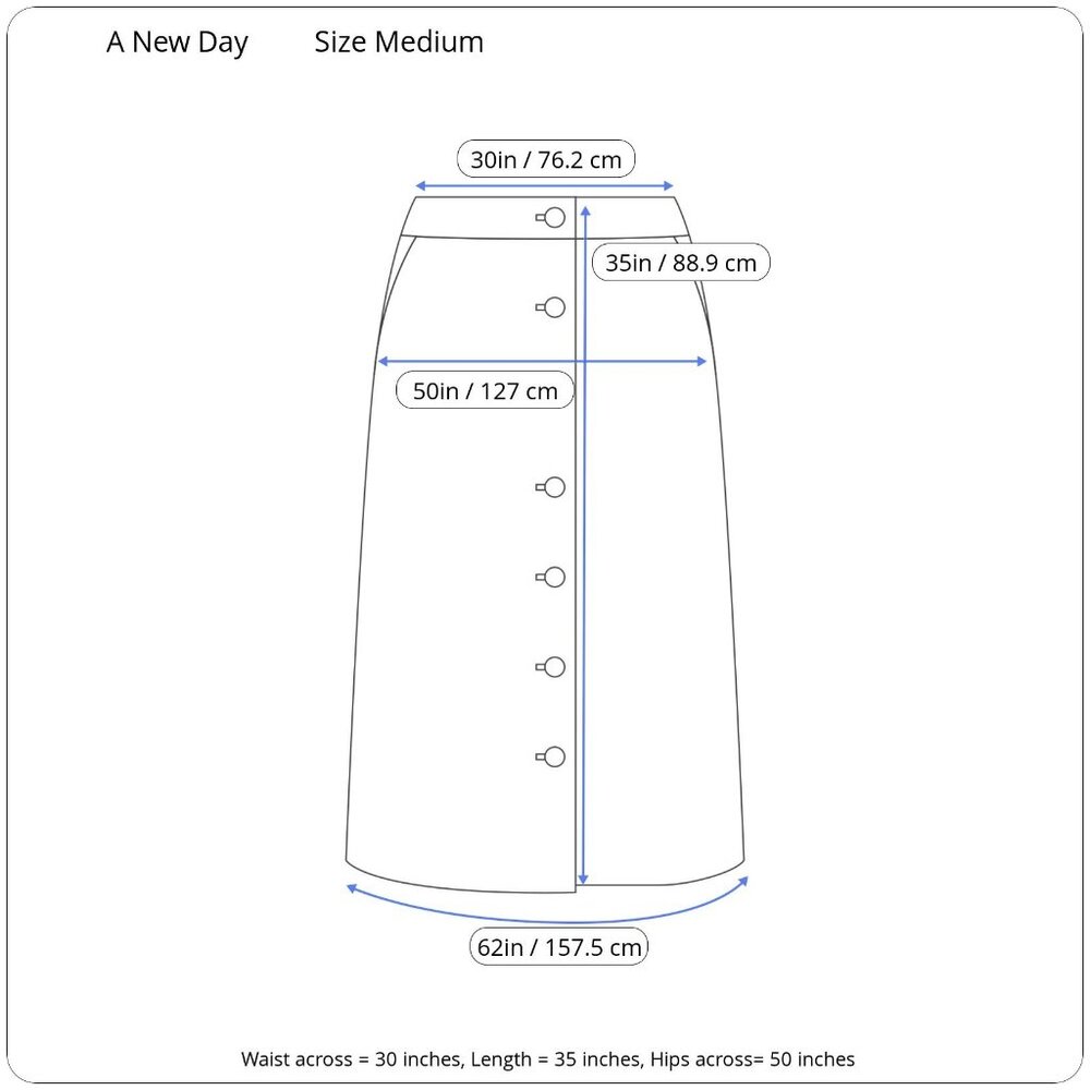 A New Day Womens Casual Red Linen Blend A-Line Midi Skirt With Pockets Medium - Picture 10 of 10